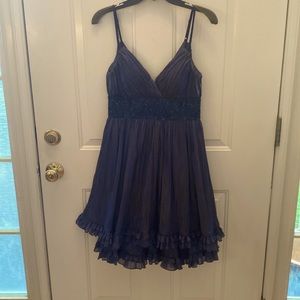 Blue formal dress with sequins